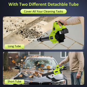 Pilento leaf blower with durable handle minimizes fatigue during use.