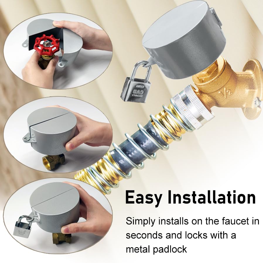 PILISPARK faucet lock 90mm diameter fits standard valves for secure protection.