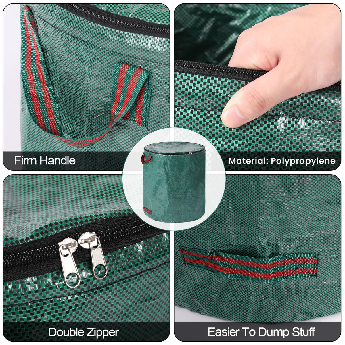 Pilntons bags ready in car trunk for outdoor debris pickup