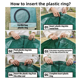 Pilntons open ring design keeps bags upright while loading debris.