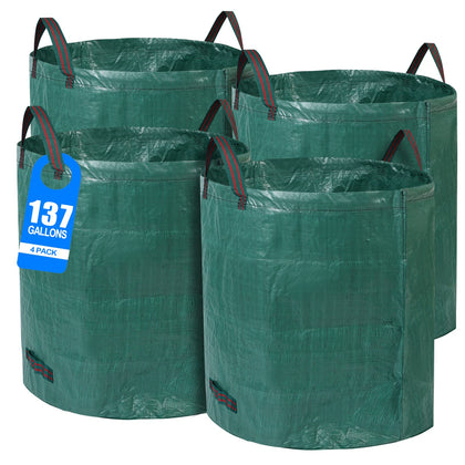 Pilntons reusable yard bags with double bottom for extra strength during debris pickup.