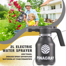 PINAGRAY battery-powered mister with extension wand for hard-to-reach plants.