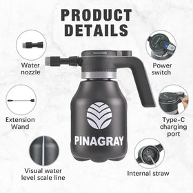 PINAGRAY ergonomic handheld sprayer delivering steady spray without pumping.