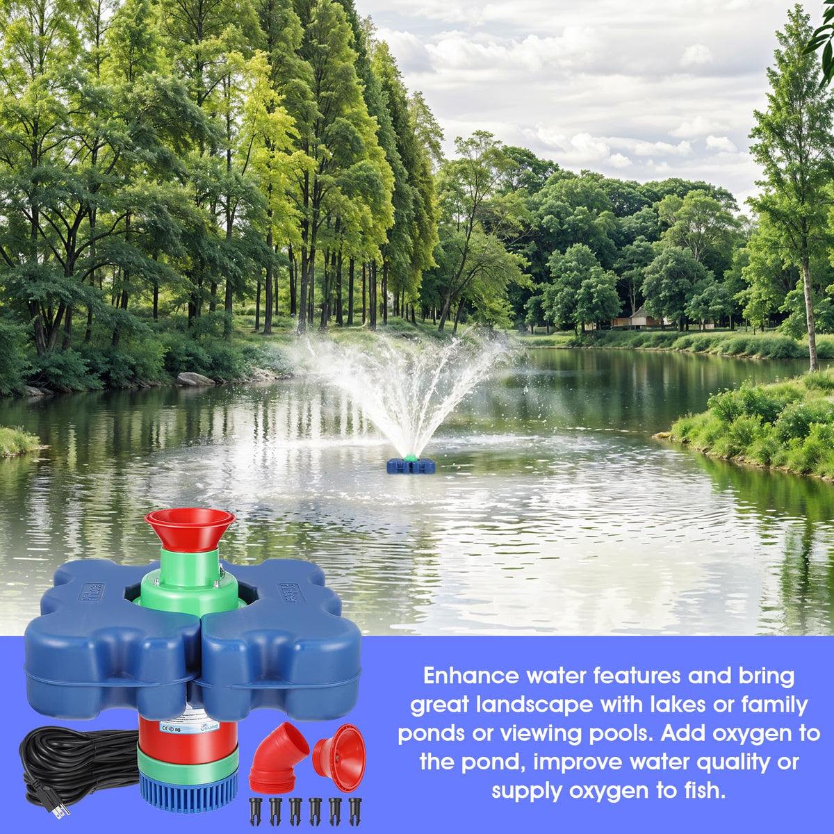 Pinboer pond aerator suitable for aquaculture and enhanced water features
