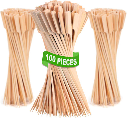 Pinchitto's bamboo skewers 10 inch pack for safe grilling without metallic taste.