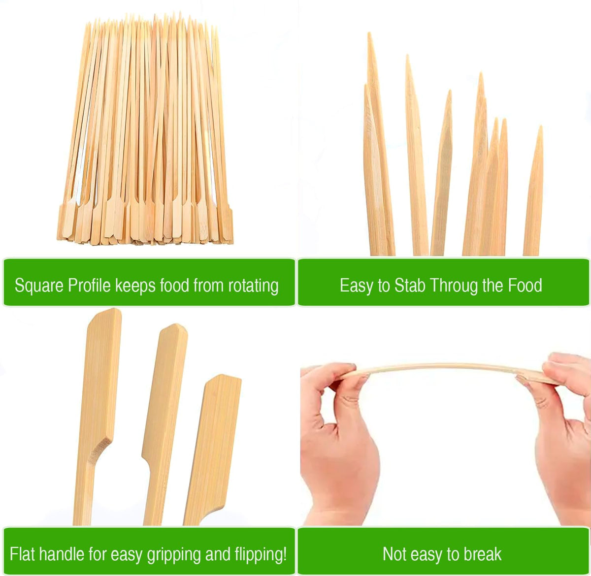 Pinchitto's 100-pack skewers ideal for kebabs, BBQs, and party appetizers.