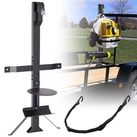 Pindex heavy-duty blower rack on trailer open setup for secure transport