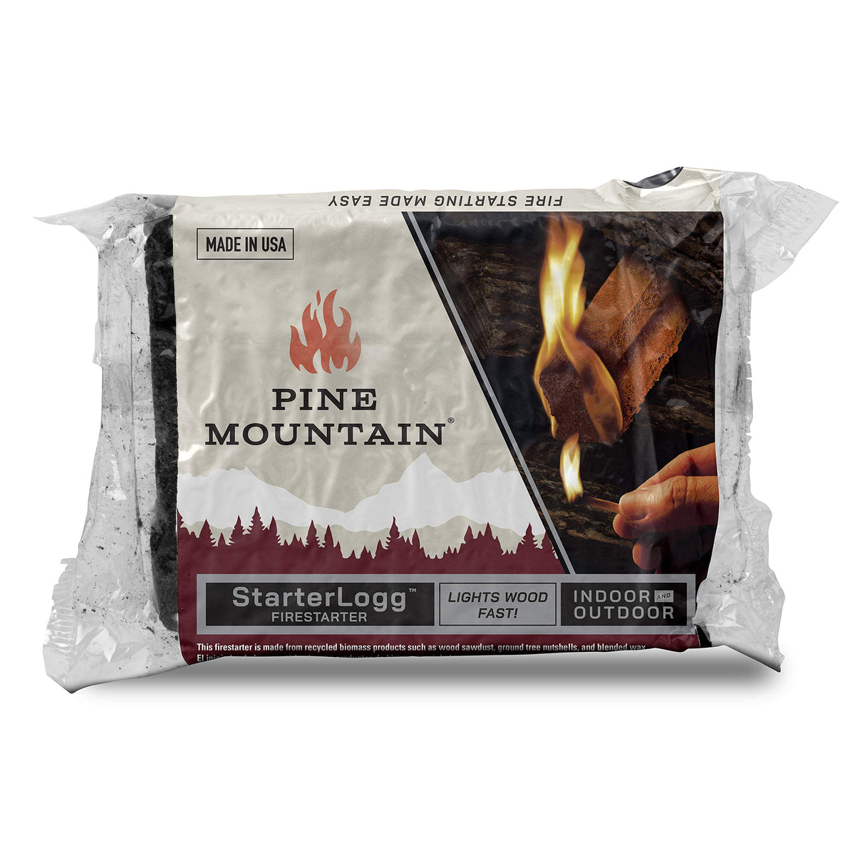 Pine Mountain StarterLogg ignition — quick lighting with no kindling required