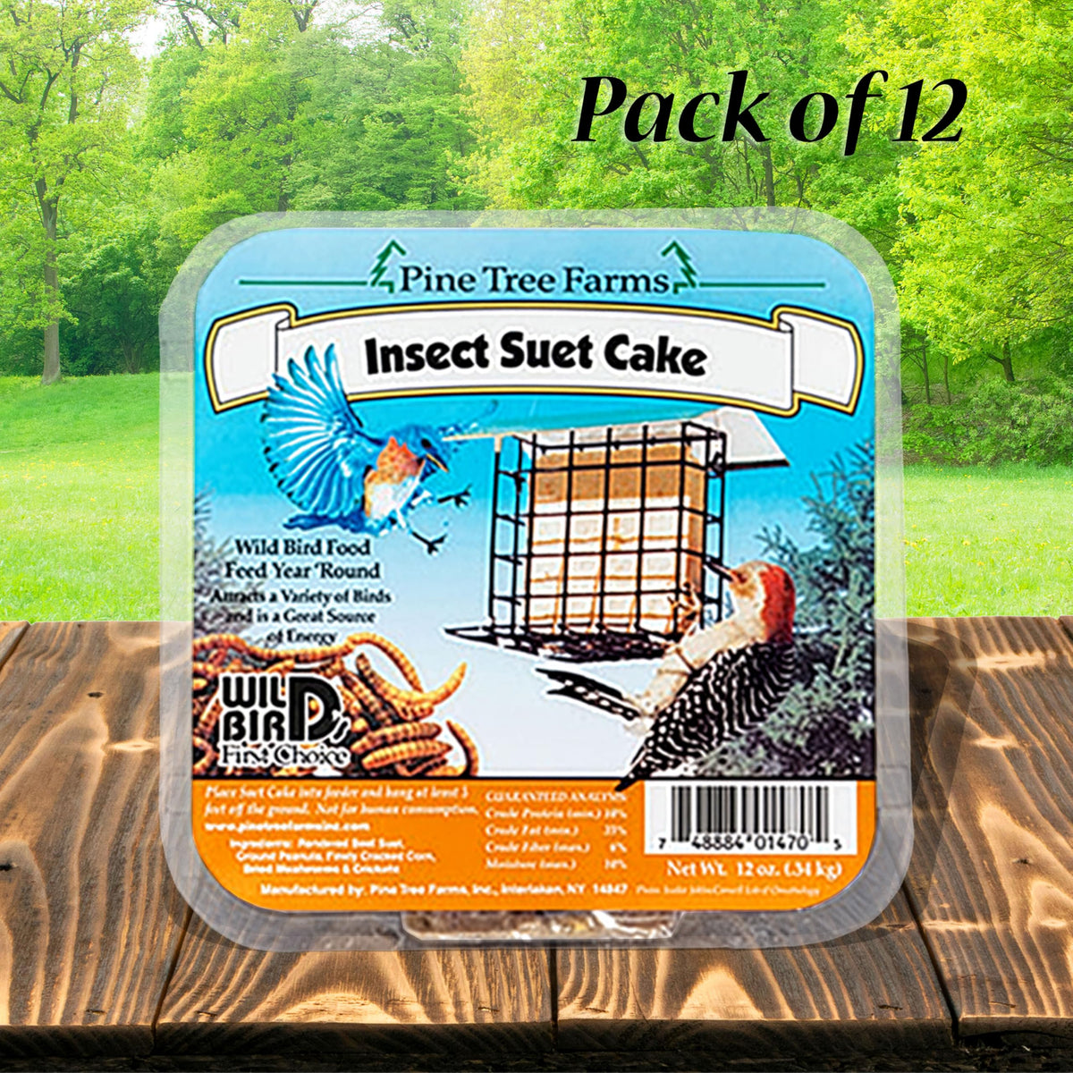 Pine Tree Farms 12oz cake closeup shows texture and ingredients for informed feeding