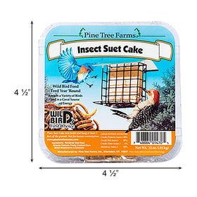 Pine Tree Farms insect suet cakes 12oz ingredients closeup highlights mealworms and crickets