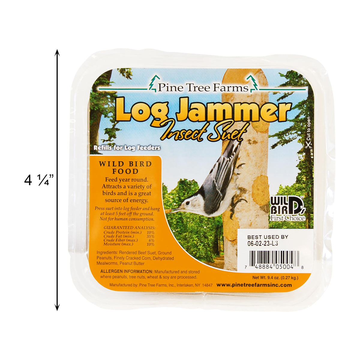 Pine Tree Farms Log Jammer rendered beef suet for birds