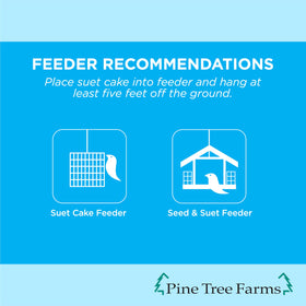 Pine Tree Farms never-melt formula shown on outdoor feeder during warm weather.