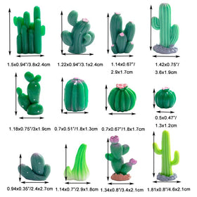 Pinenjoy dollhouse cactus figures ideal for fairy gardens and micro landscapes.