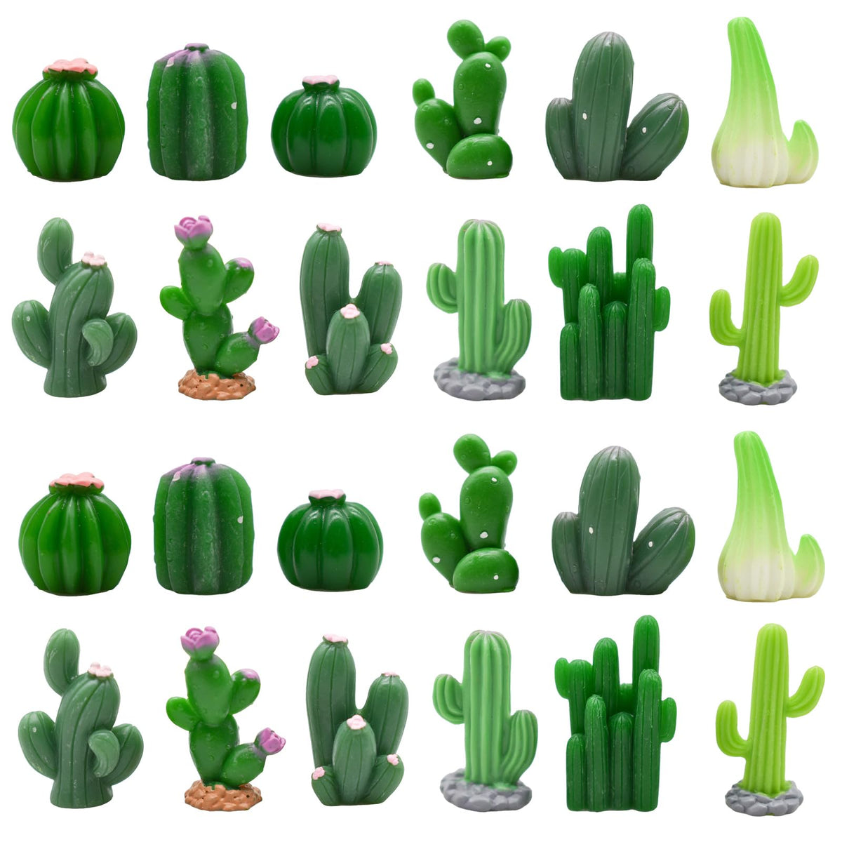 Pinenjoy mini cactus figurines collection for DIY decor and crafts.