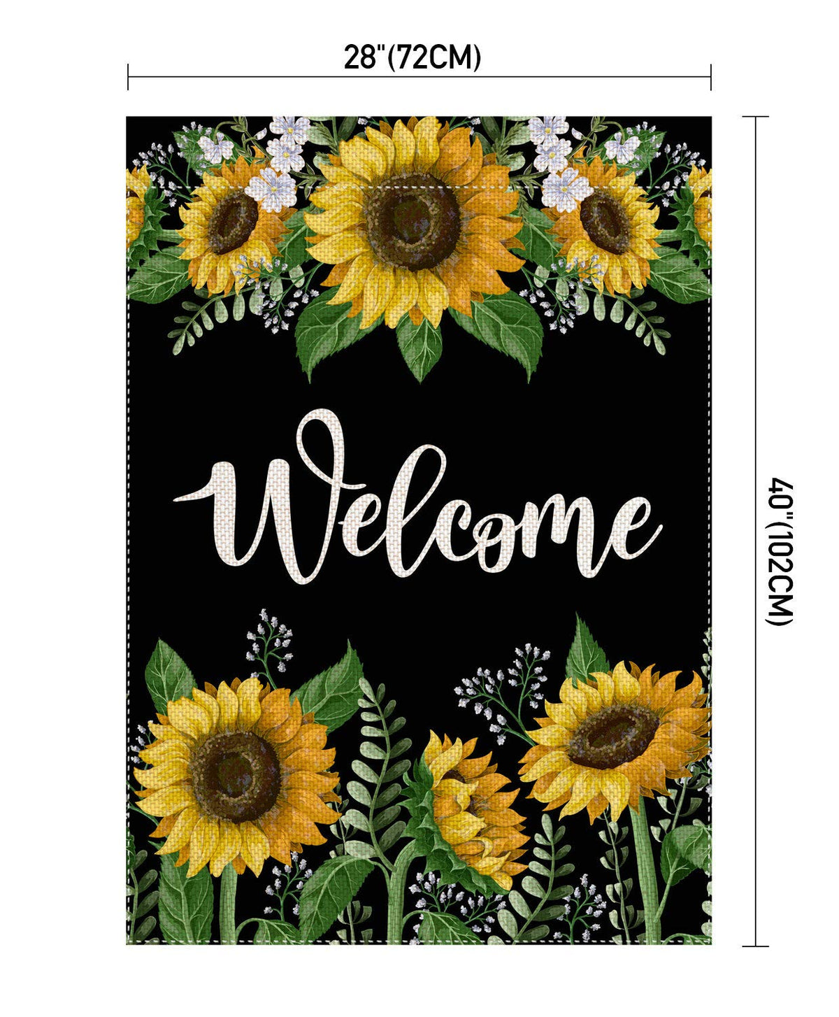 Pingpi burlap garden flag on sleeve, ideal for display.
