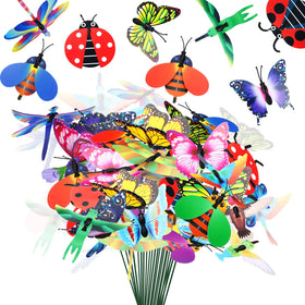 Pinkunn bee garden stake collection adds lively pollinator accents to flower beds.