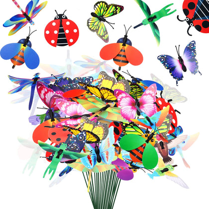 Pinkunn bee garden stake collection adds lively pollinator accents to flower beds.