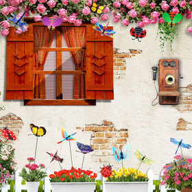Pinkunn versatile garden stakes for flowers, pots, lawns, and walls.