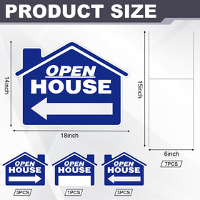 Pinkunn blue open house sign on metal stake for clear yard directions