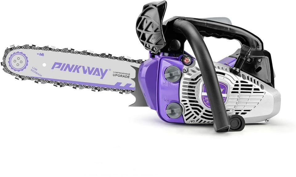 Pinkway 2-cycle 26cc chainsaw with a 20-inch bar for efficient wood cutting.