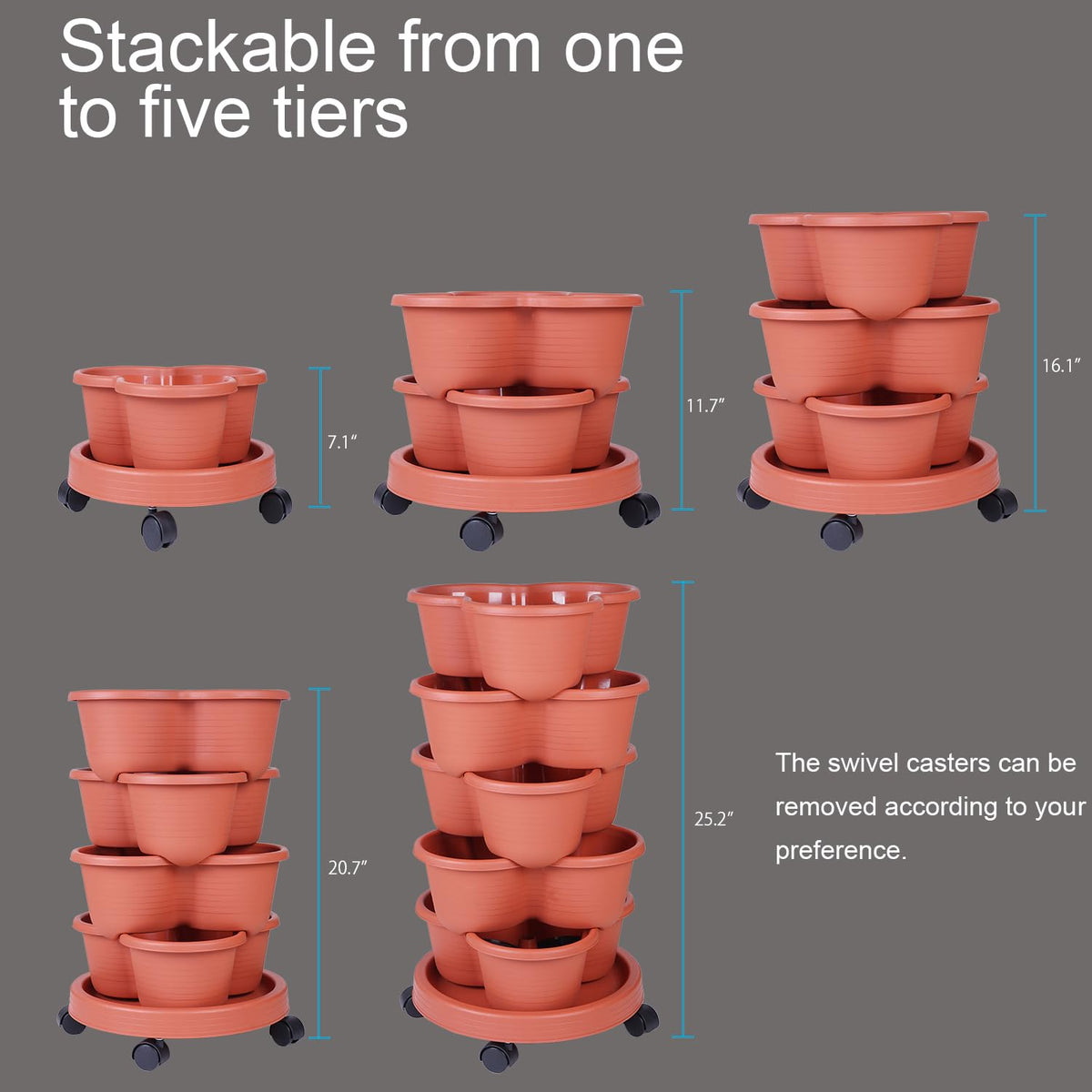 Pinky Family planter can hang via included chains for elevated growing.