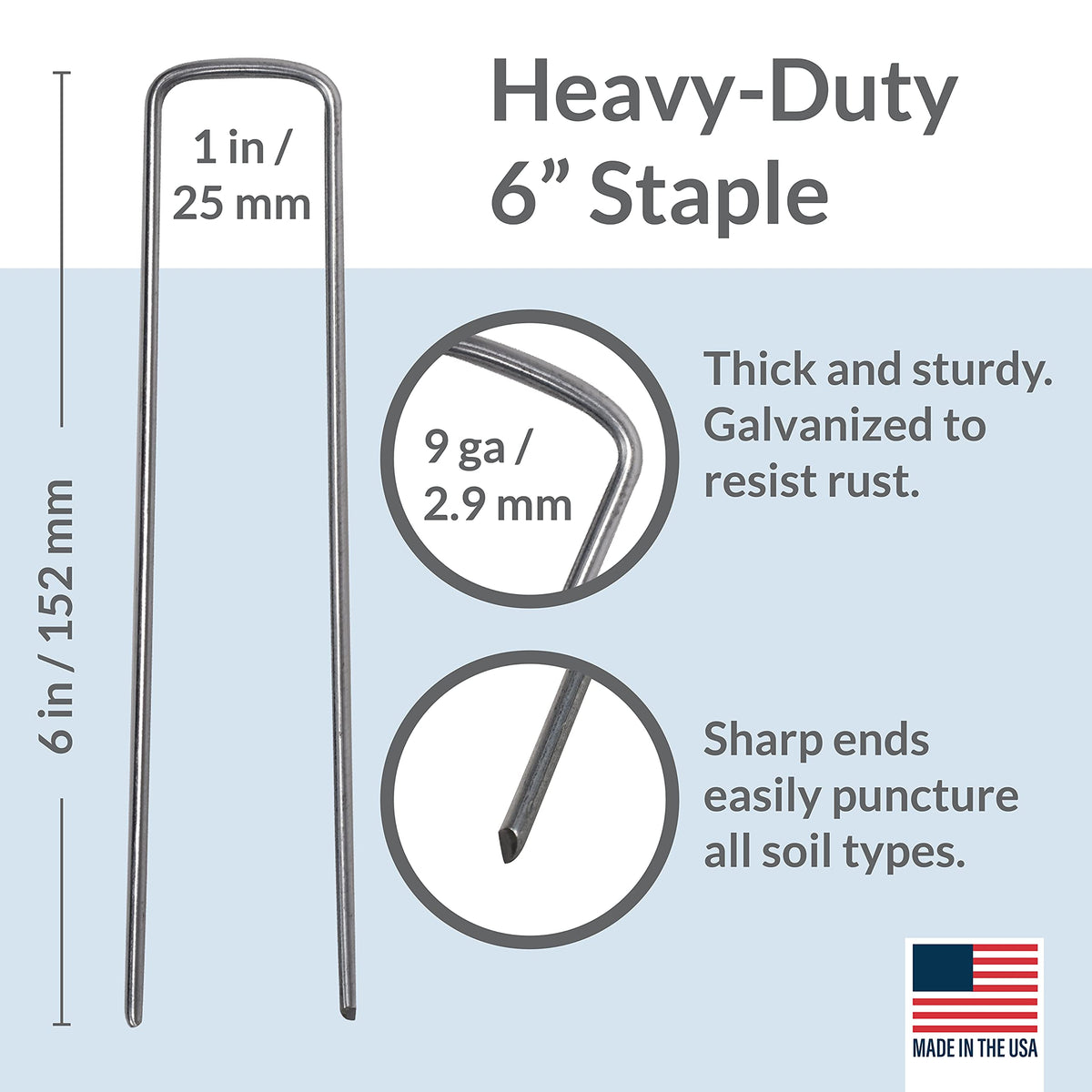 Pinnacle Mercantile stakes with sharp ends for easy ground insertion