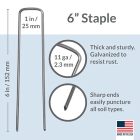 Pinnacle Mercantile 6-inch galvanized stakes offer strong anchoring for fences and weed barriers