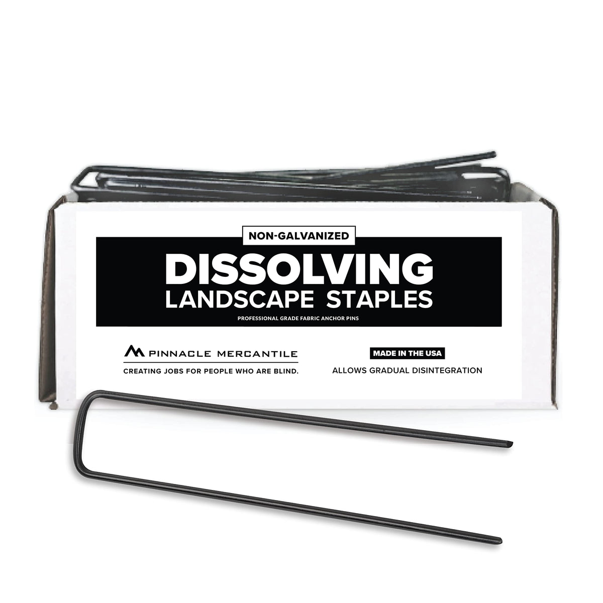 Pinnacle Mercantile dissolving garden stakes 6-inch in a ready-to-use 200-pack.
