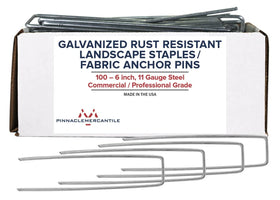 Pinnacle Mercantile USA Made 100-Pack Garden Stakes anchor landscape fabric for longevity