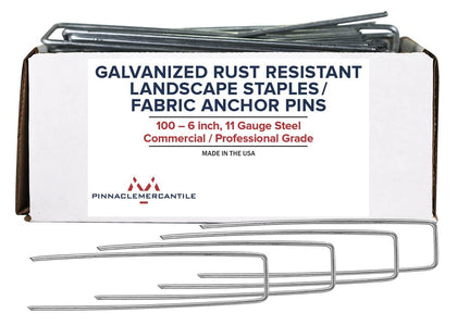 Pinnacle Mercantile USA Made 100-Pack Garden Stakes anchor landscape fabric for longevity