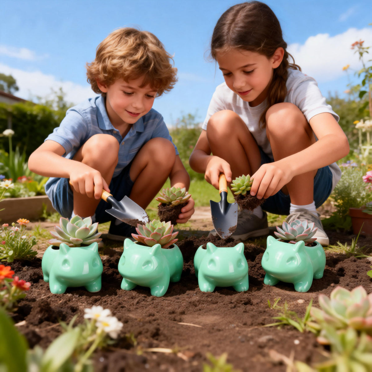 Pinsjar flowerpot with drainage hole ideal for herbs and succulents