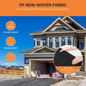 PioneerWorks geotextile 8oz nonwoven underlayment improves drainage and stability.