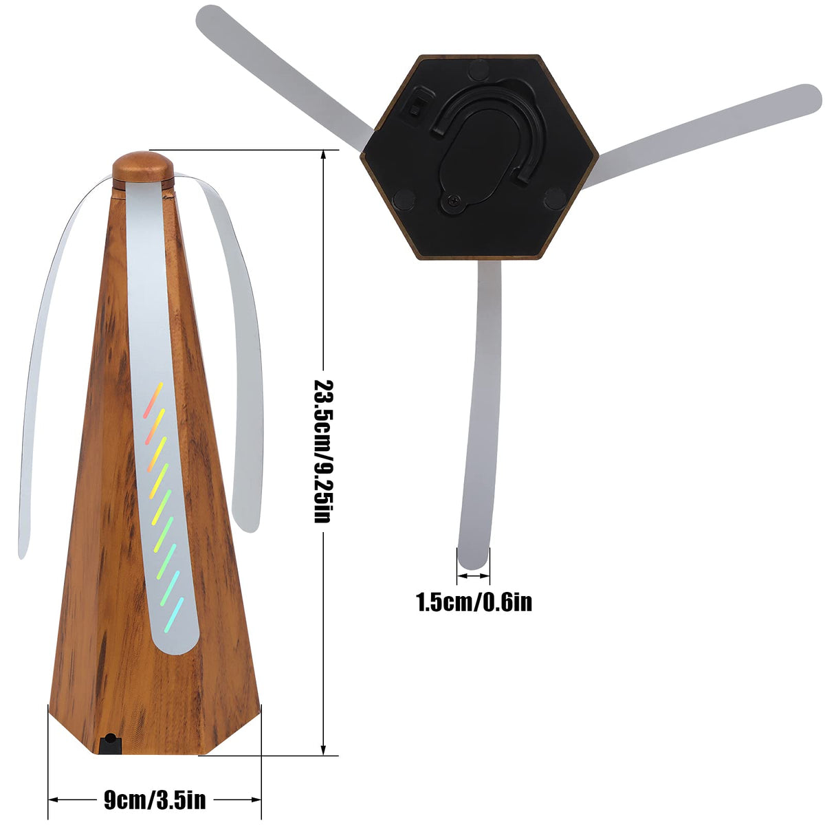 PIAOPIAONIU fly fan with wood-grain design enhances table decor while keeping flies away.