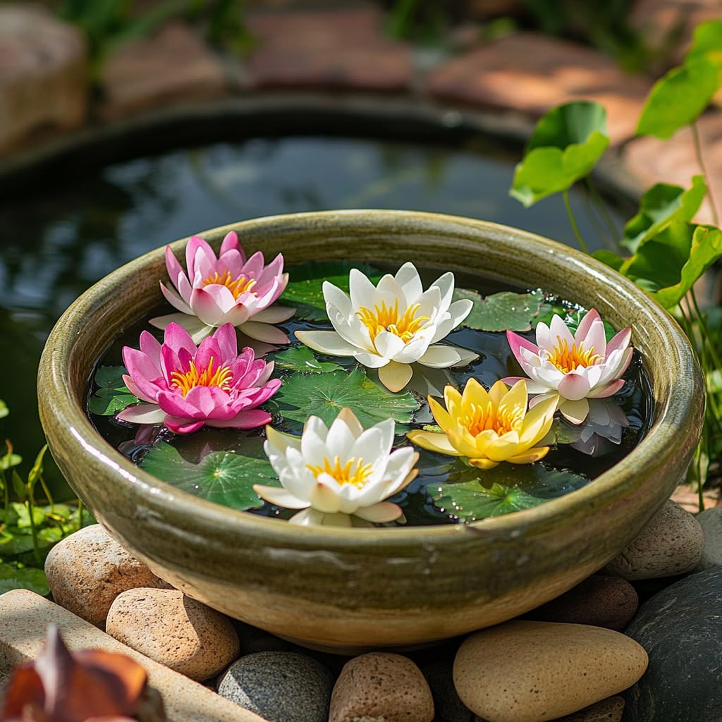 PIPA PAPA colorful lotus blooms for indoor water features