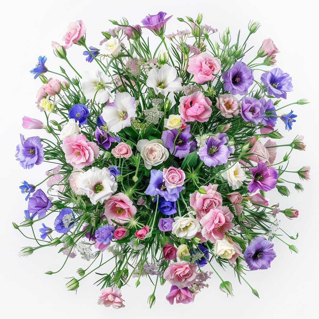 PIPA PAPA mixed lisianthus seeds pack front view for easy start to a summer border.