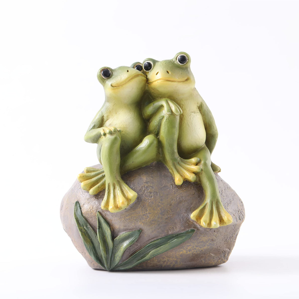 Pipilily resin frog garden statue perched on rock adds whimsical charm.