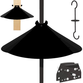PirateAnt 19-inch squirrel baffle front view deters climbers and shields bird feed.
