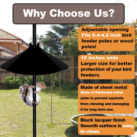 PirateAnt 19-inch baffle side profile shows wide design guarding feeder.