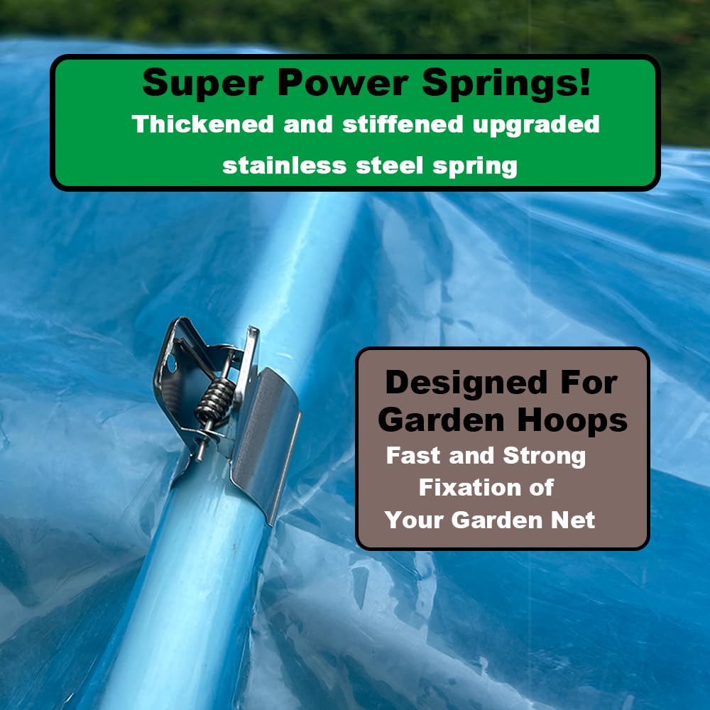 PirateAnt extra-wide garden clips provide strong, wind-resistant fixing for greenhouse netting.