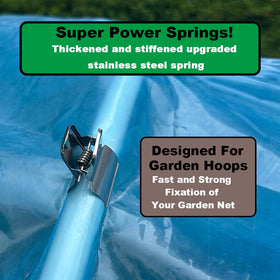 PirateAnt extra-wide garden clips provide strong, wind-resistant fixing for greenhouse netting.