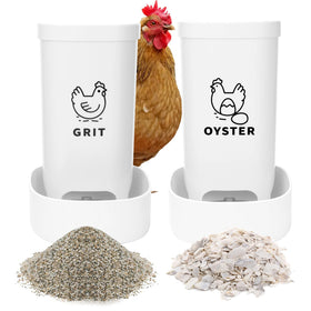 PIREKZUNT 2-pack automatic chicken feeder supplies grit and shells consistently for better eggs
