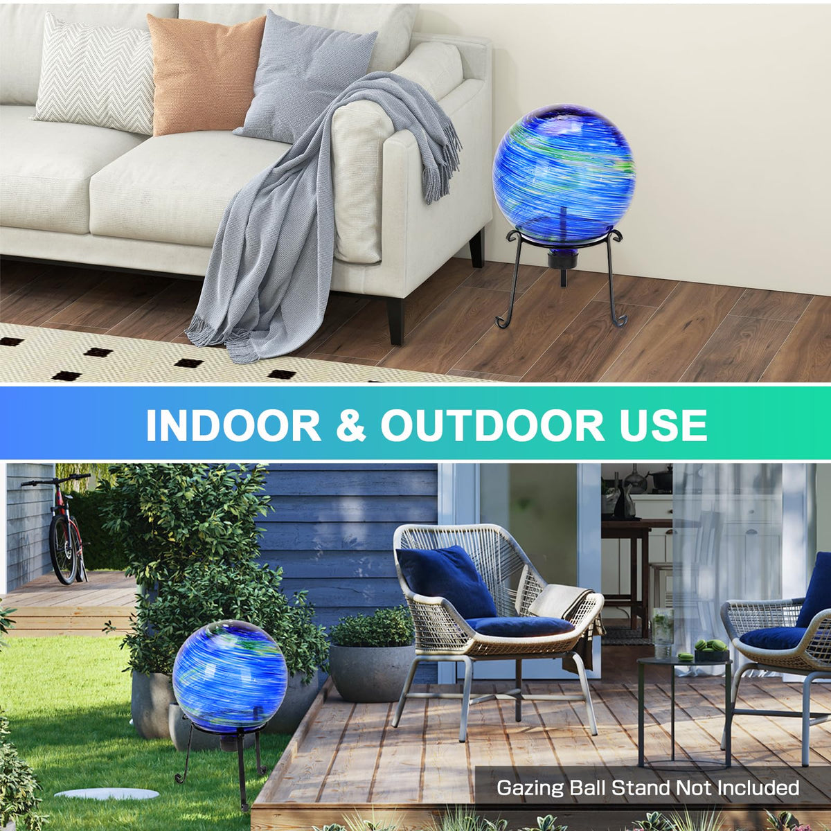 PIREKZUNT hand-painted ball brings color and shimmer to outdoor spaces.
