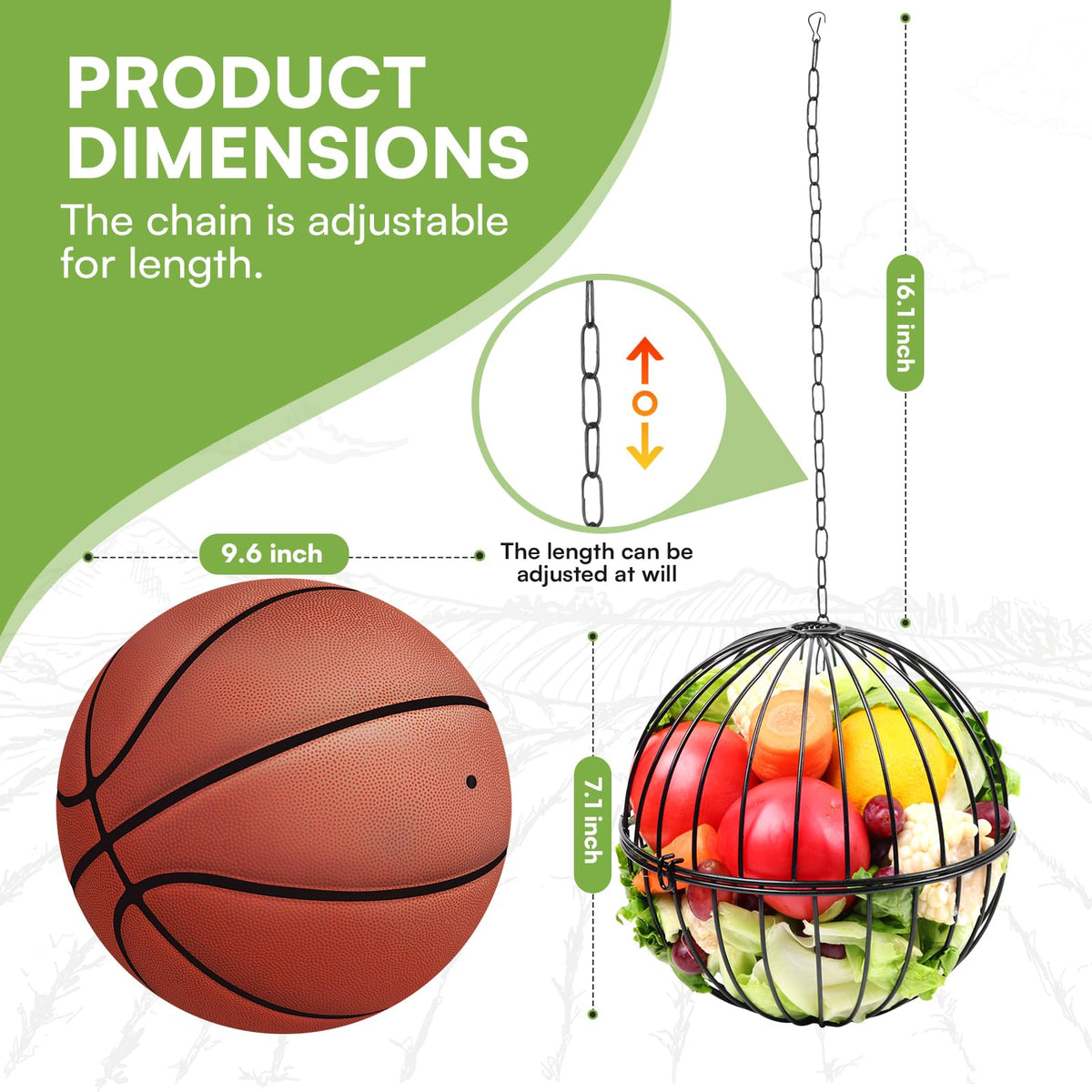 PIREKZUNT hanging feeder spherical design minimizes coop clutter and waste.