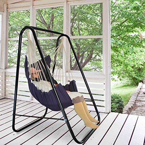 PIRNY hammock chair stand assembly process highlights simple, tool-free setup
