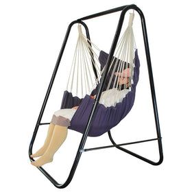 PIRNY hammock chair stand front view shows stable triangular base