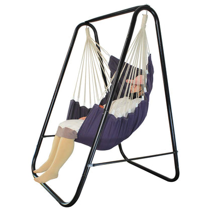 PIRNY hammock chair stand front view shows stable triangular base