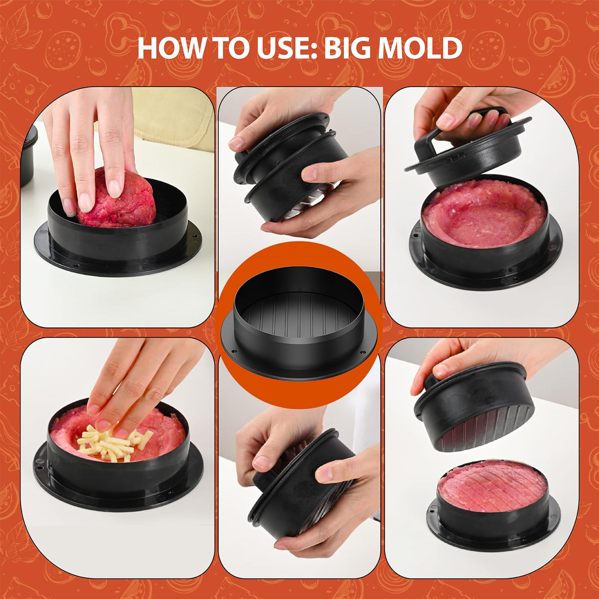 Pisol patty mold uses BPA free ABS plastic for safe durable kitchen use