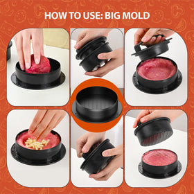 Pisol patty mold uses BPA free ABS plastic for safe durable kitchen use