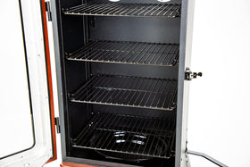 Pit Boss 3-Series vertical smoker control knob for easy temperature management.
