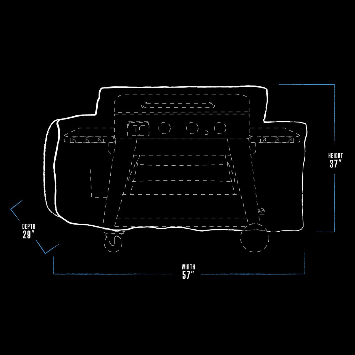 Pit Boss 3B Ultimate cover with drawstring tightener for quick secure fit.